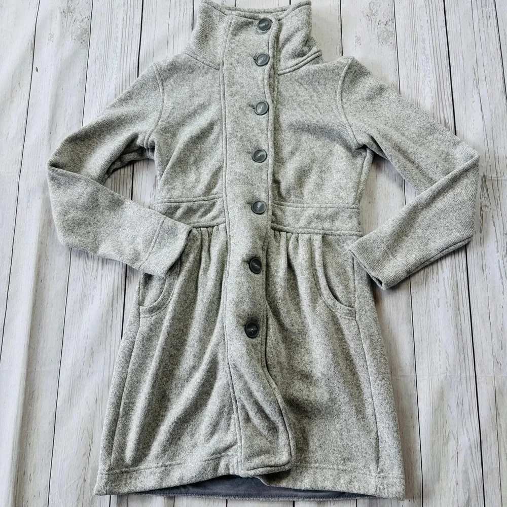 Patagonia Long Better Coat M Button Down Peacoat Trench Jacket Gray Women’s - Picture 4 of 7